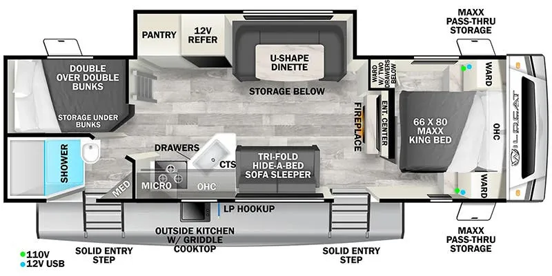 Forest River Wildcat 268BHX floor plan