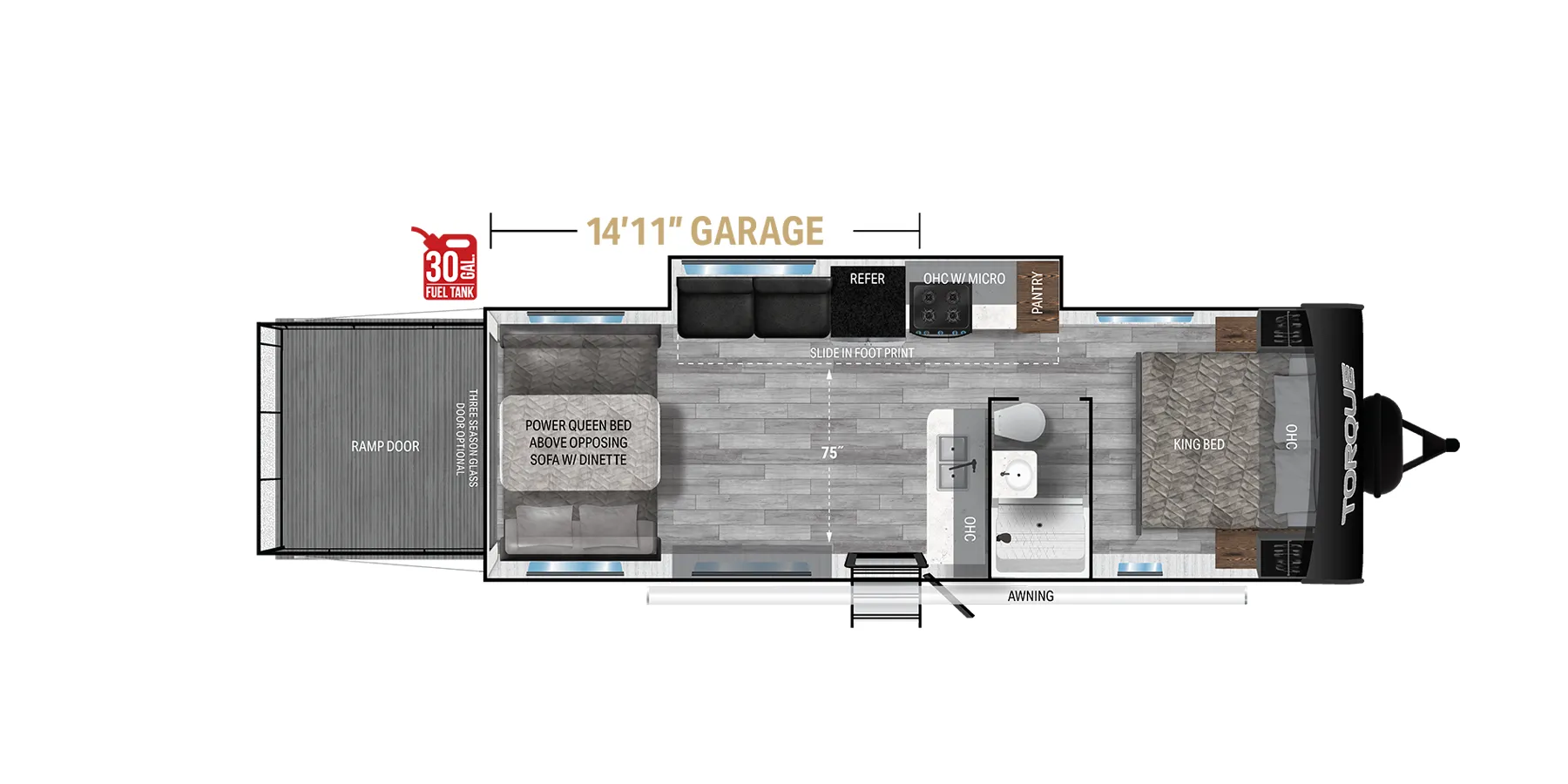 Heartland Torque Travel Trailer 2914 Limiter floor plan