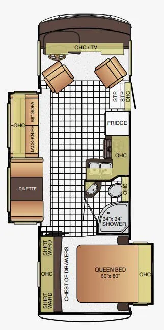 Newmar Bay Star Sport 2702 floor plan