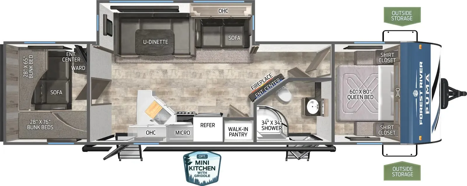 Palomino Puma 28BHSS floor plan
