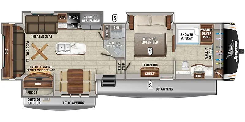 2018 Jayco Eagle 336FBOK - Floor plan