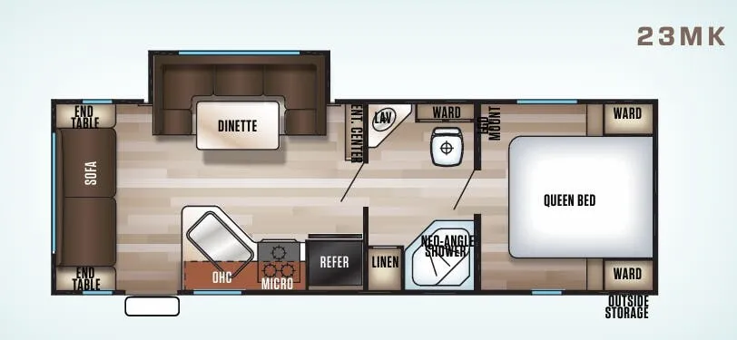 Forest River Cherokee Grey Wolf 23MK floor plan