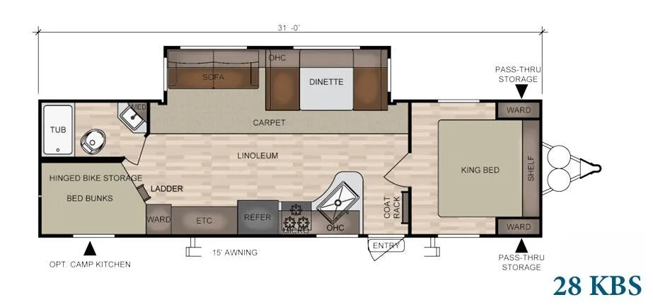 East to West Della Terra 28 KBS floor plan