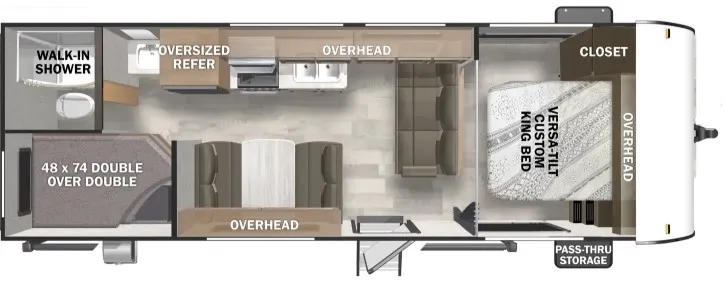 2022 Forest River Wildwood Xlite 261BHXL - Floor plan