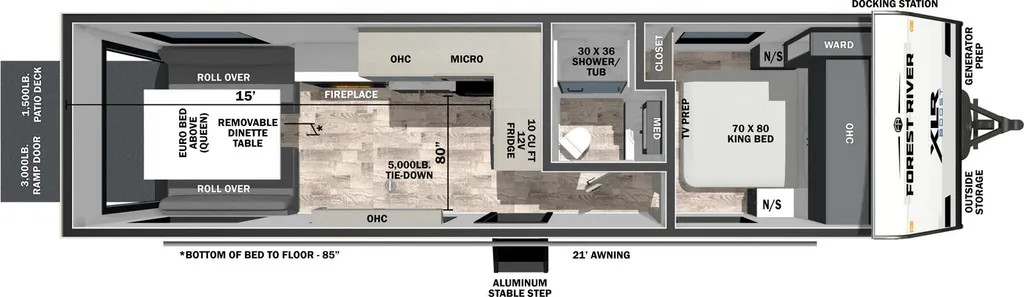2027 Forest River XLR Boost 2715B floor plan