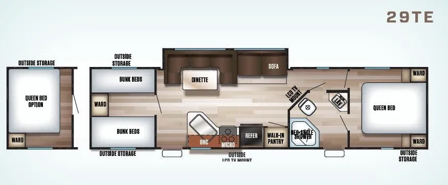 Forest River Cherokee Grey Wolf 29TE floor plan