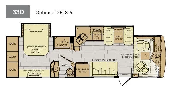 Fleetwood Pace Arrow 33D floor plan