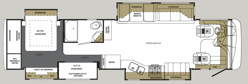 Forest River Berkshire 390 BH floor plan