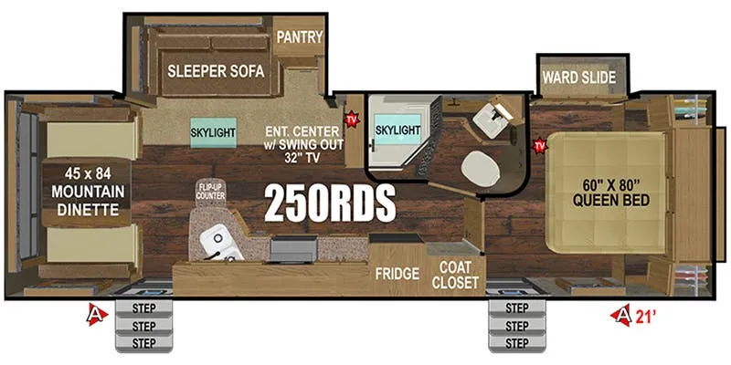 2026 Outdoors RV Mountain Series Black Stone 250RDS floor plan