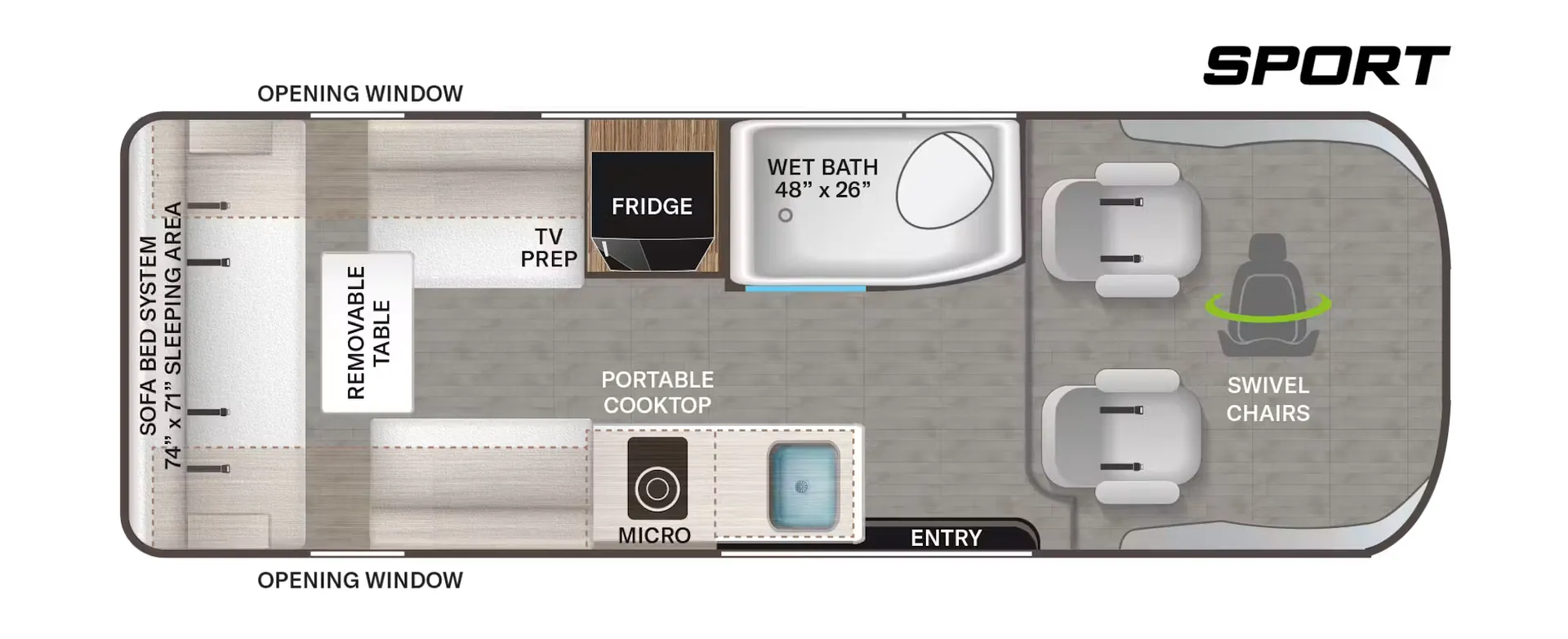 Thor Motor Coach Tellaro Sport 20YS floor plan