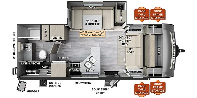 2023 Forest River Rockwood Mini Lite 2507S - Floor plan