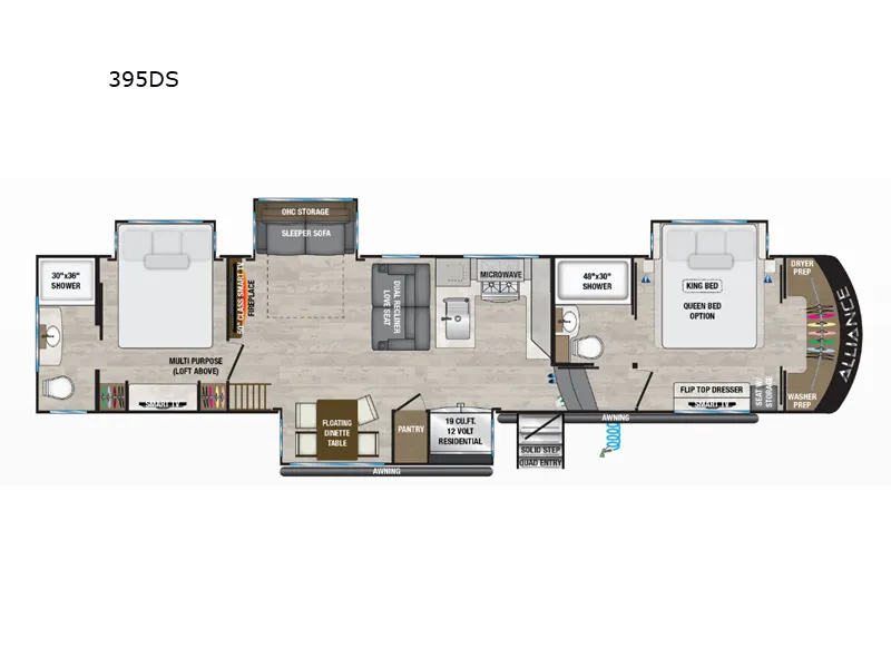 2024 Alliance RV Paradigm 395DS - Floor plan