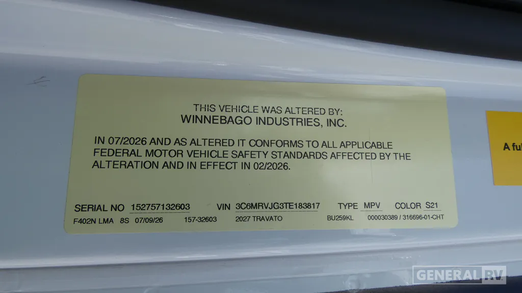 2027 Winnebago Travato 59KL, Photos photo 27