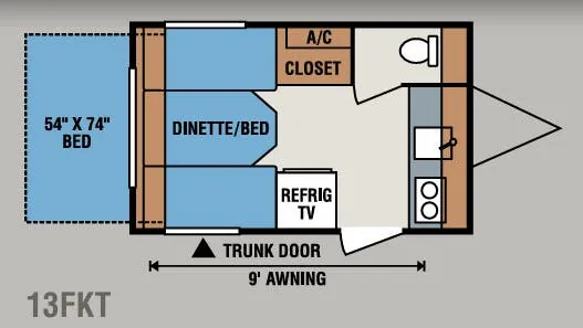 K-Z Sportsmen Classic 13FKT floor plan