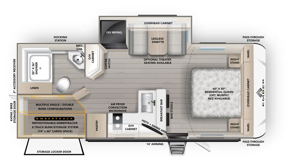 2027 Ember RV E-Series 22ETS floor plan