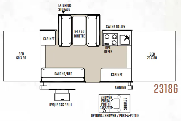 Forest River Rockwood Freedom 2318G floor plan
