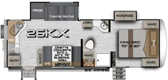 Northwood Arctic Fox Edge 26KX floor plan