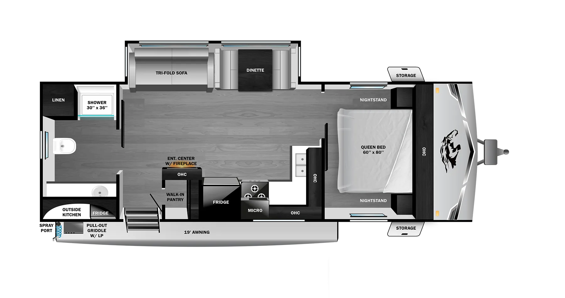 2026 Highland Ridge Open Range Range Lite 250RBL - Floor plan