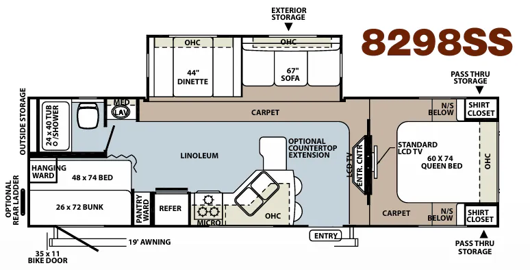 Forest River Rockwood Signature Ultra Lite 8298SS floor plan