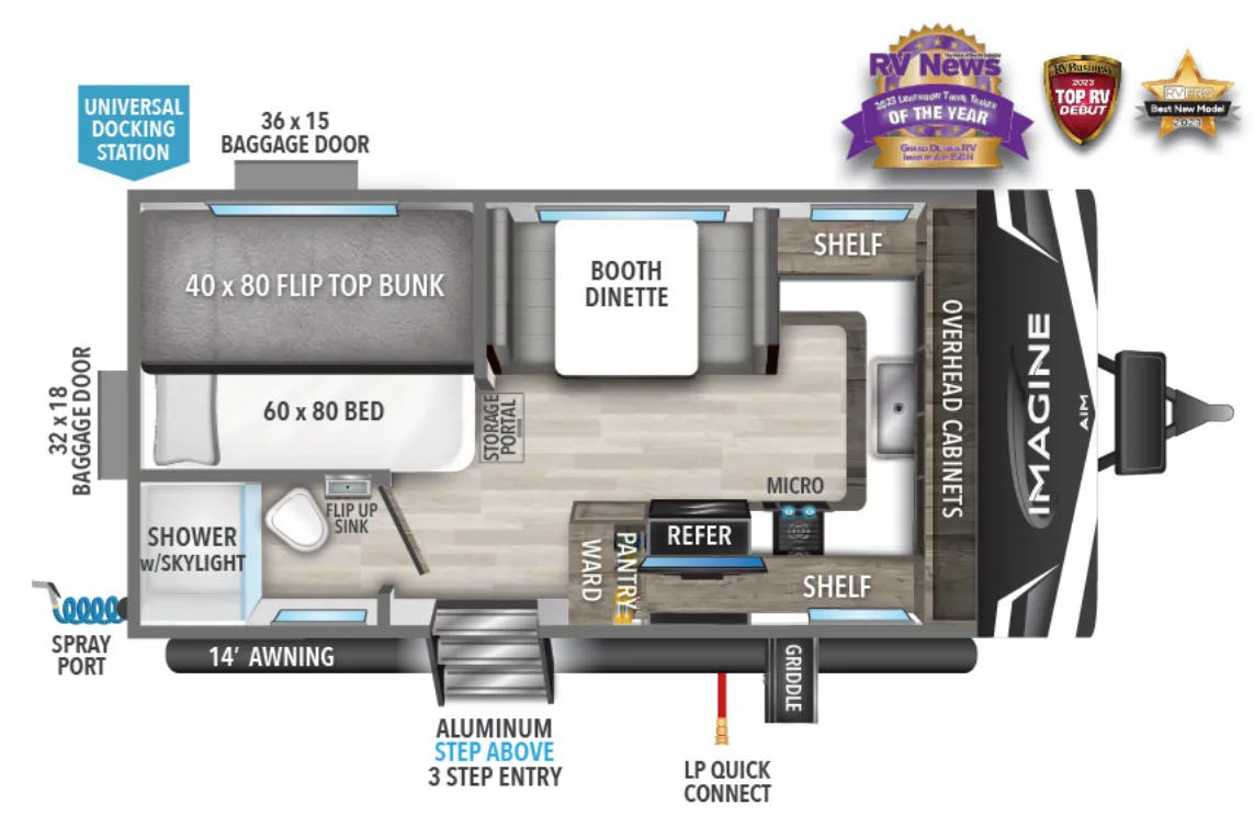 2023 Grand Design Imagine AIM 15BH - Floor plan