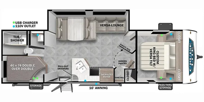 Forest River Wildwood X-Lite 26ICE floor plan