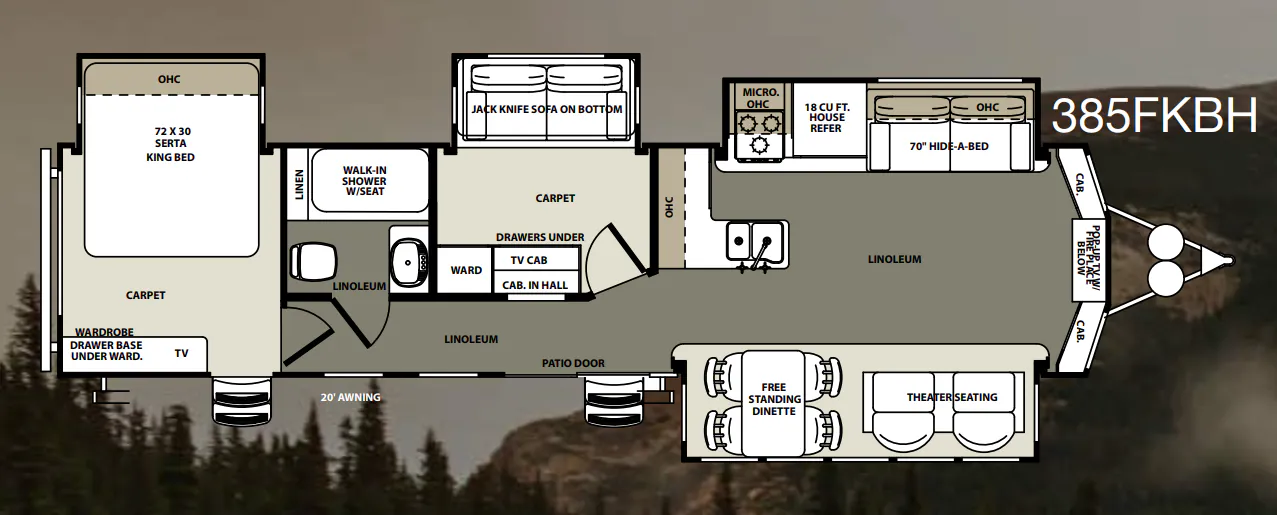 Forest River Sierra Destination 385FKBH floor plan