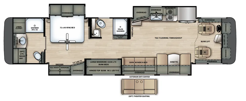Forest River Berkshire XL 40E floor plan