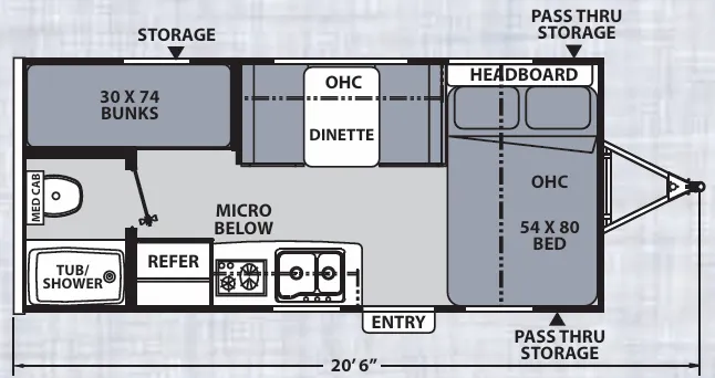 Coachmen Apex Nano 185BH floor plan