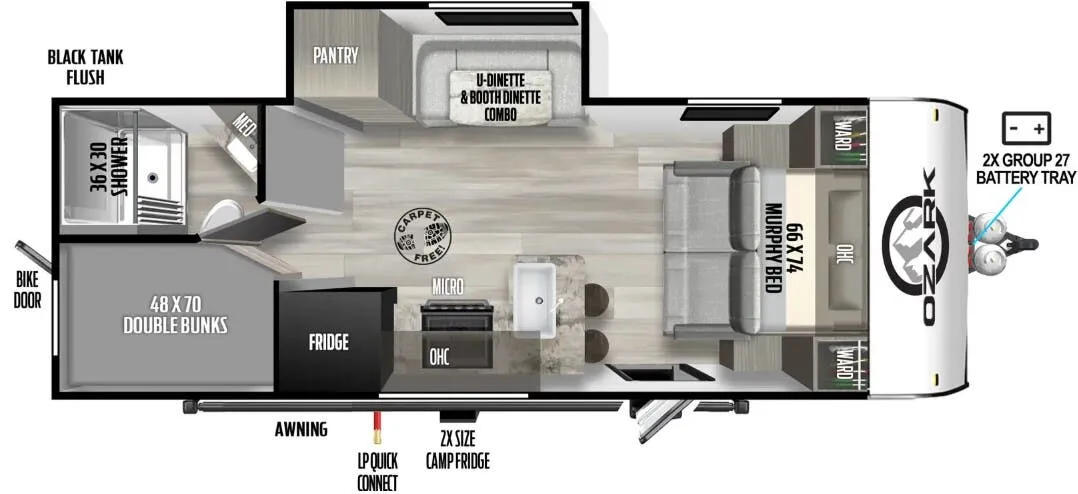 2024 Forest River Ozark 2440BHK - Floor plan