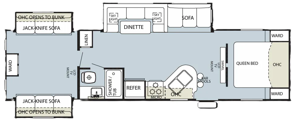 Forest River Cherokee 29B+ floor plan