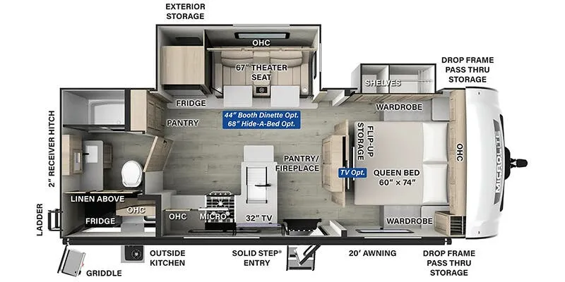 2025 Forest River Flagstaff Micro Lite 25BSDS - Floor plan