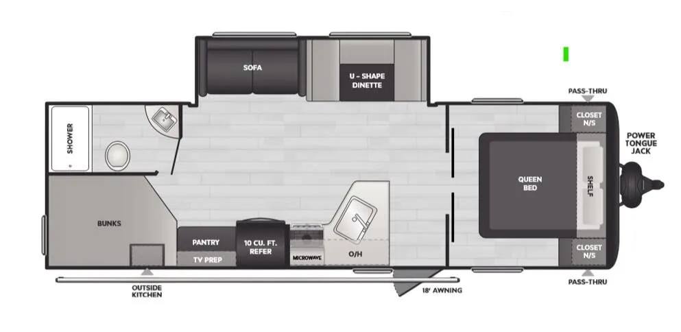 Keystone Hideout Sport 269DBWE floor plan