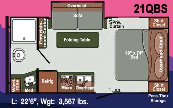 Gulf Stream Kingsport Ranch Edition 21QBS floor plan