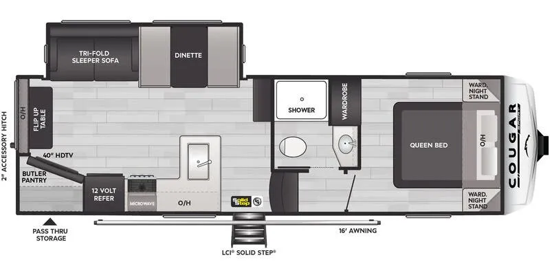 2026 Keystone RV Cougar Sport 2400RE - Floor plan