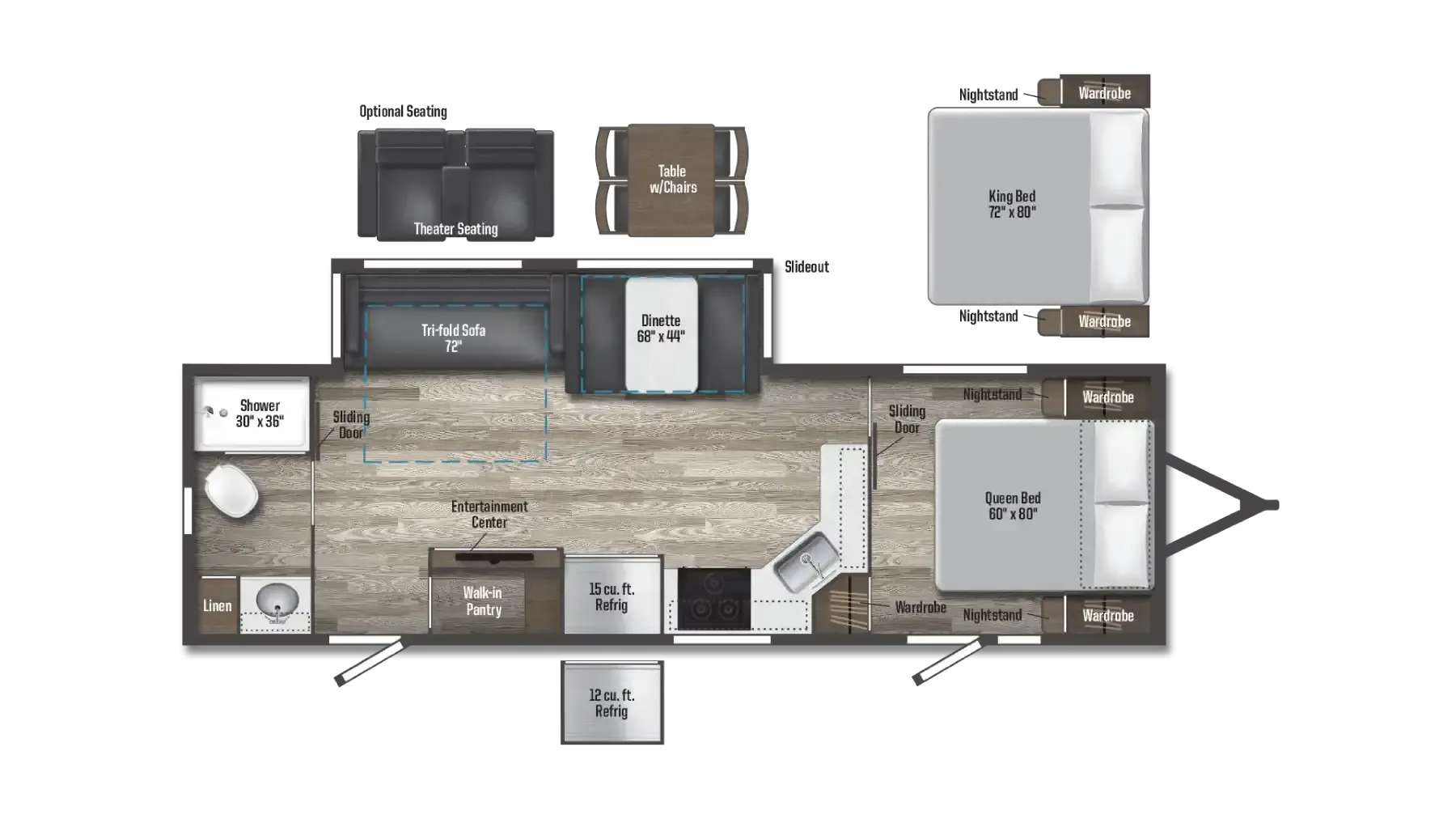 2021 Winnebago Voyage 2831RB - Floor plan