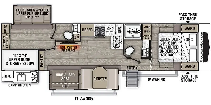 2021 Coachmen Freedom Express Liberty Edition 326BHDSLE floor plan