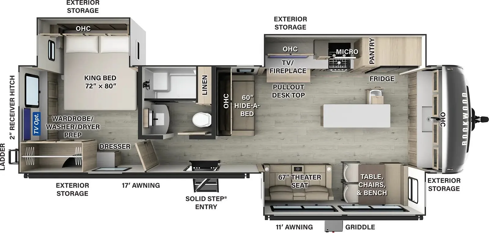 2025 Forest River Rockwood Signature 8339FK - Floor plan