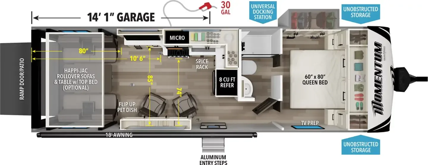 Grand Design Momentum G-Class 27G floor plan