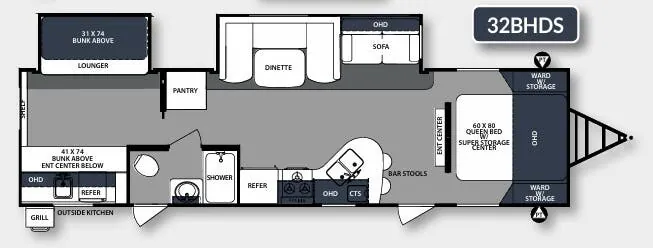 Forest River Surveyor 32BHDS floor plan