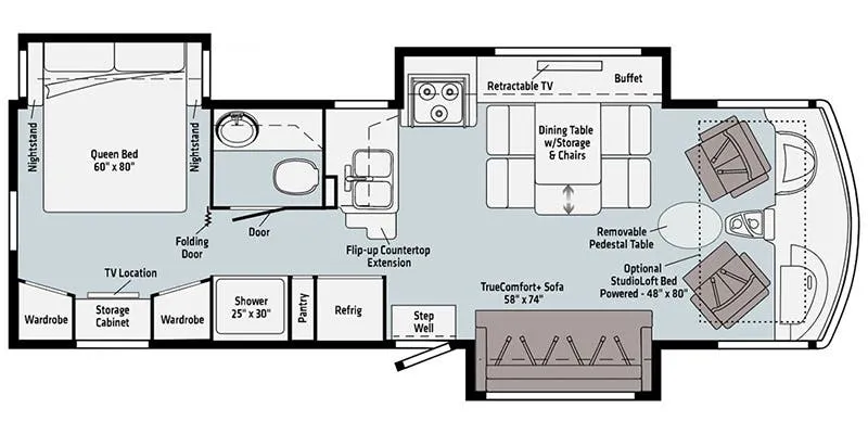 2022 Winnebago Adventurer 30T - Floor plan