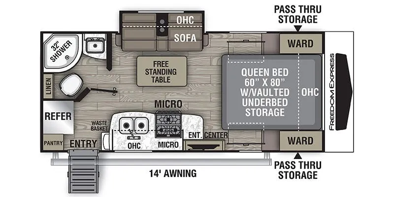 Coachmen Freedom Express LTZ 192RBS floor plan