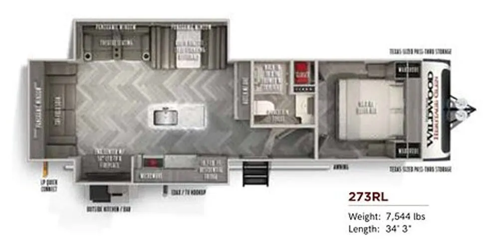 Forest River Wildwood Heritage Glen 273RL floor plan