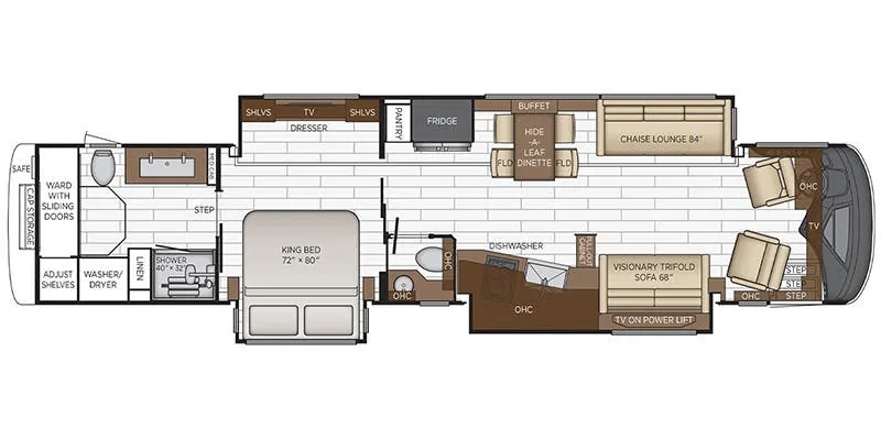 Newmar King Aire 4553 floor plan