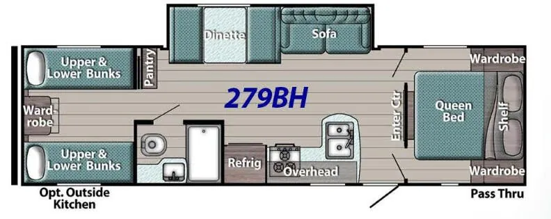 Gulf Stream Yellowstone Classic 279BH floor plan