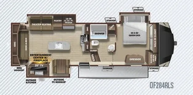 Highland Ridge Open Range OF284RLS floor plan