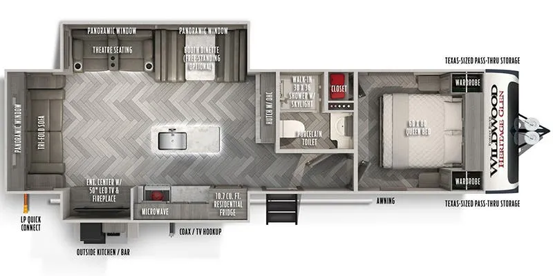 2020 Forest River Wildwood Heritage Glen 273RL floor plan