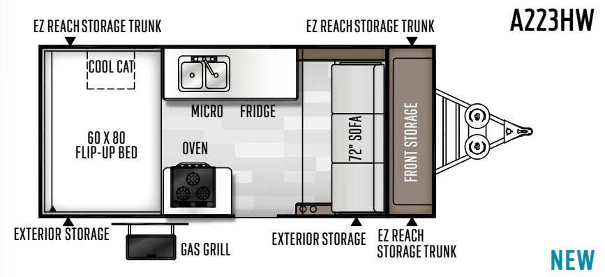Forest River Rockwood Hard Side A223HW floor plan