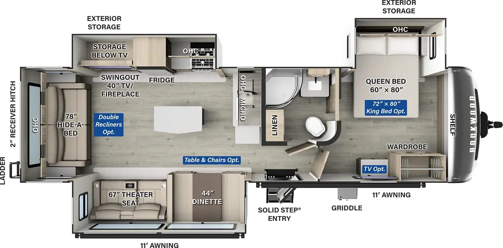 Forest River Rockwood Ultra Lite 2906BS floor plan