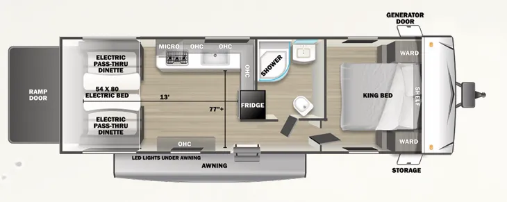 Forest River Shockwave 2550RLX floor plan
