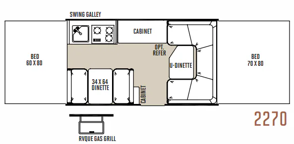Forest River Rockwood Freedom 2270 floor plan